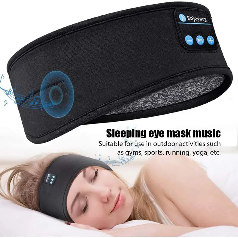 Sleeping Headphones Headband Music Ear Phones Eye Mask For Side Sleeper Garaz Box