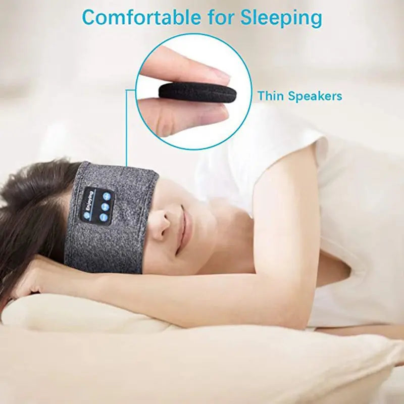 Sleeping Headphones Headband Music Ear Phones Eye Mask For Side Sleeper Garaz Box